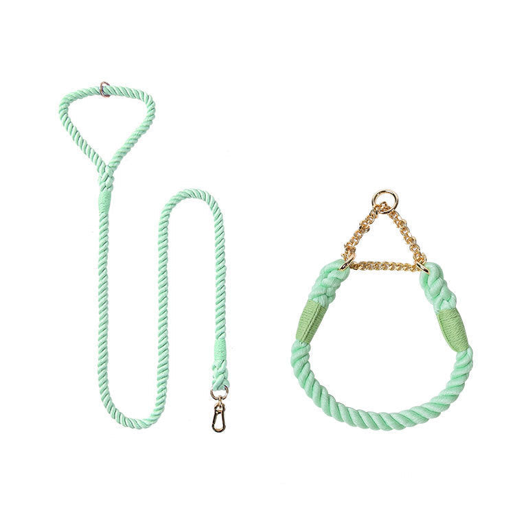 Woven Cotton Pet Dog Leash Collar Set - A Perfect Blend of Style and Functionality