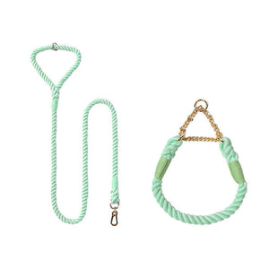 Woven Cotton Pet Dog Leash Collar Set - A Perfect Blend of Style and Functionality
