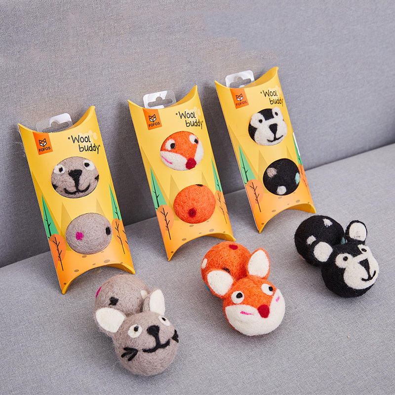 Colorful Felt Stretch Ball Cat Toy Ball