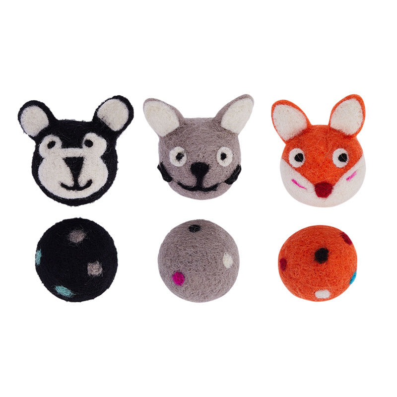 Colorful Felt Stretch Ball Cat Toy Ball