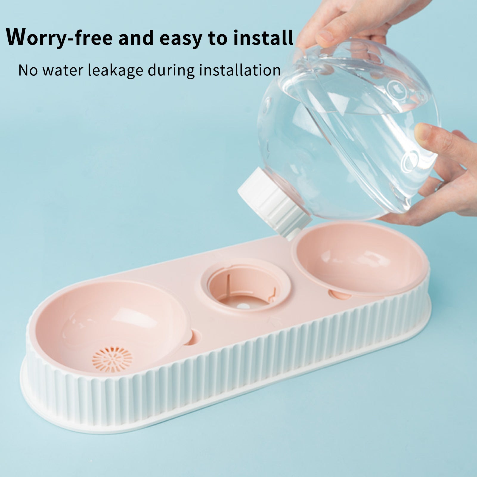 Plastic Pet Feeding Drinkers Automatic Feeder