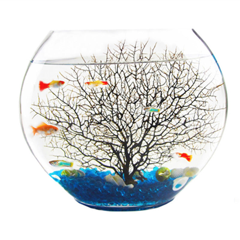 Desktop Mini Flat Oval Glass Fish Tank
