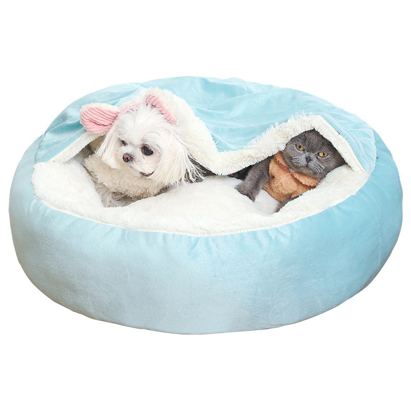 Orthopedic Dog Bed With Hooded Blanket