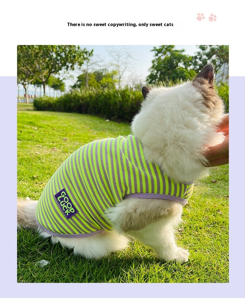 Cool Breathable Stripes Vest Pet Clothes