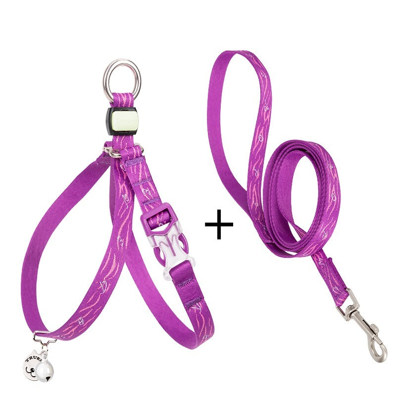 Pet Cat Bell Chest Strap Haulage Rope