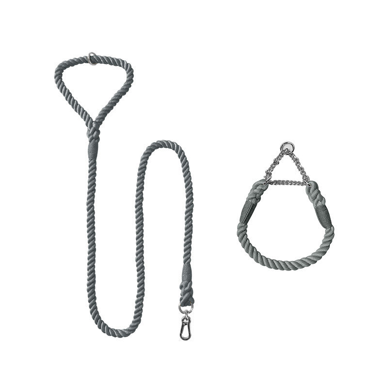 Woven Cotton Pet Dog Leash Collar Set