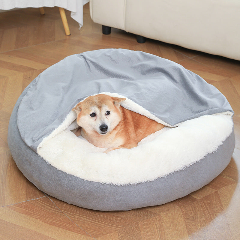 Orthopedic Dog Bed With Hooded Blanket