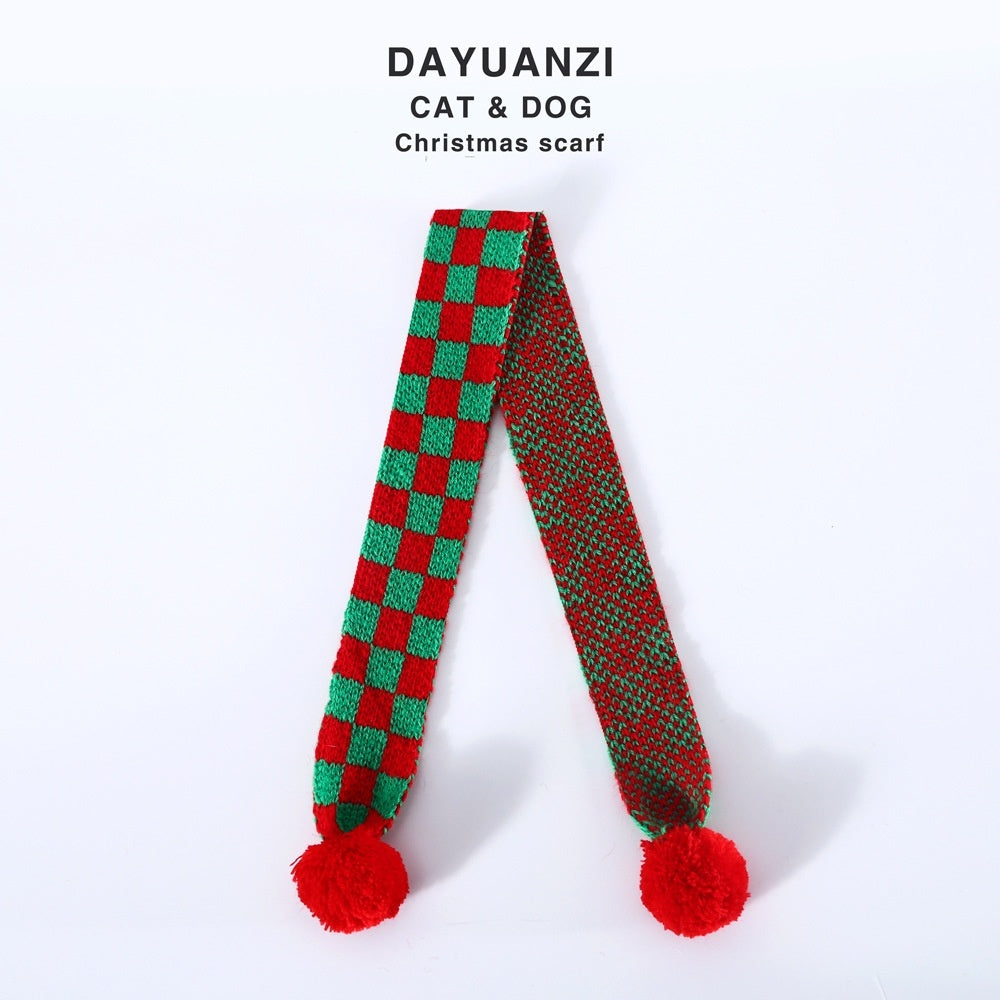 Pet Snowflake Santa Claus Scarf Warm Hat