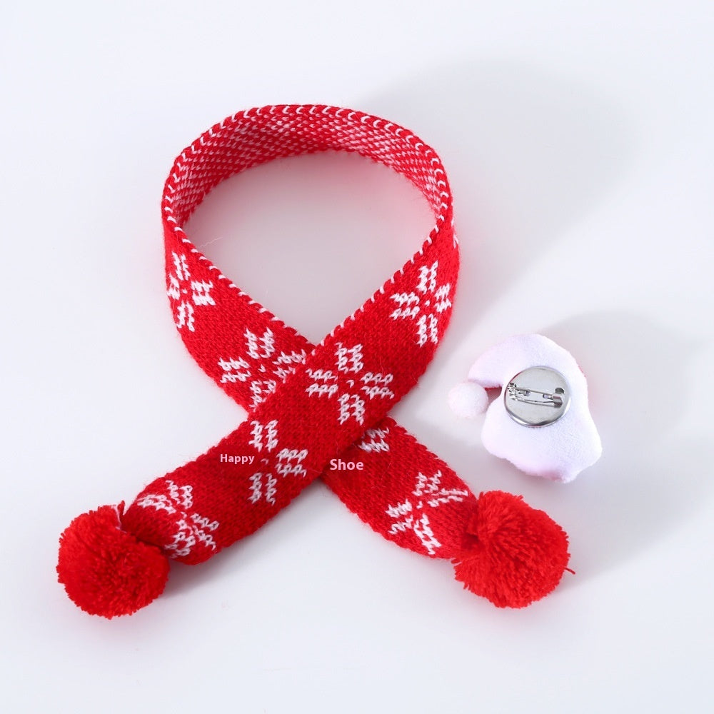 Pet Snowflake Santa Claus Scarf Warm Hat