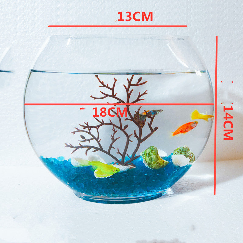Desktop Mini Flat Oval Glass Fish Tank