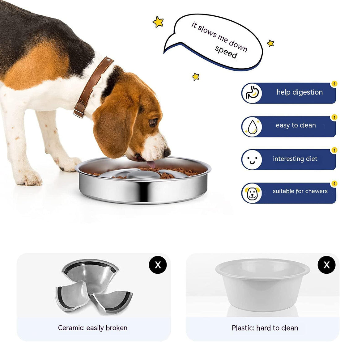 Pet Feeding Bowl Stainless Steel Neck Protector