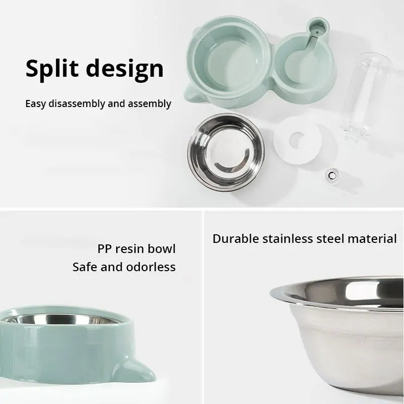 Pet Dog Cat Bowl Fountain Automatic Food Water