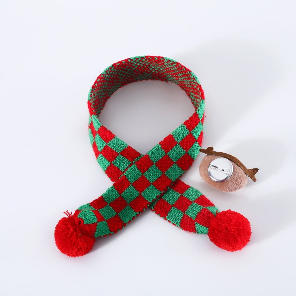 Pet Snowflake Santa Claus Scarf Warm Hat